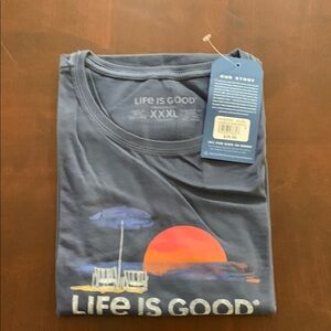 Life is Good Gray Graphic T-Shirt
